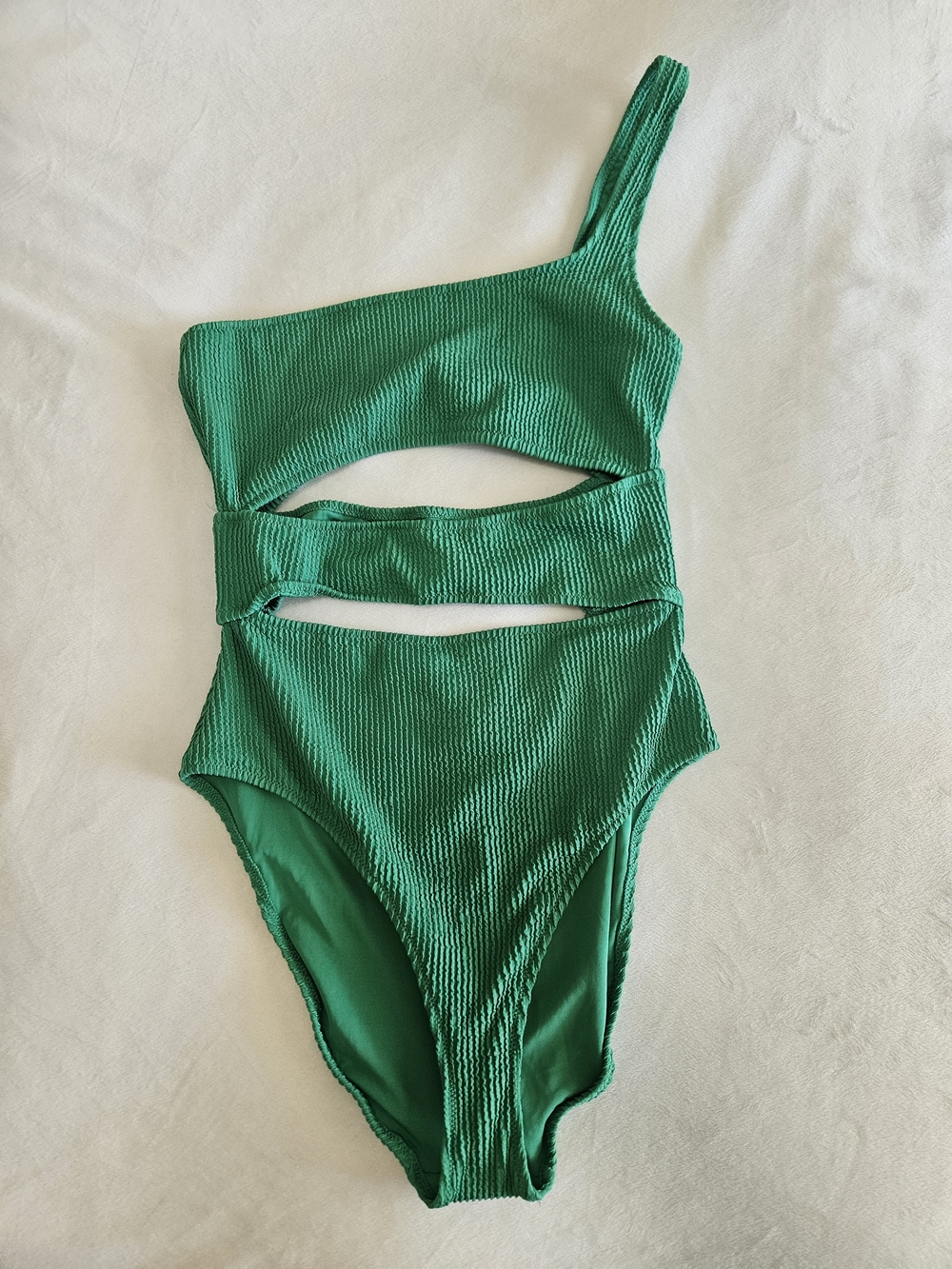 aerie Emerald Green One-Shoulder Cutout Women's Swimsuit